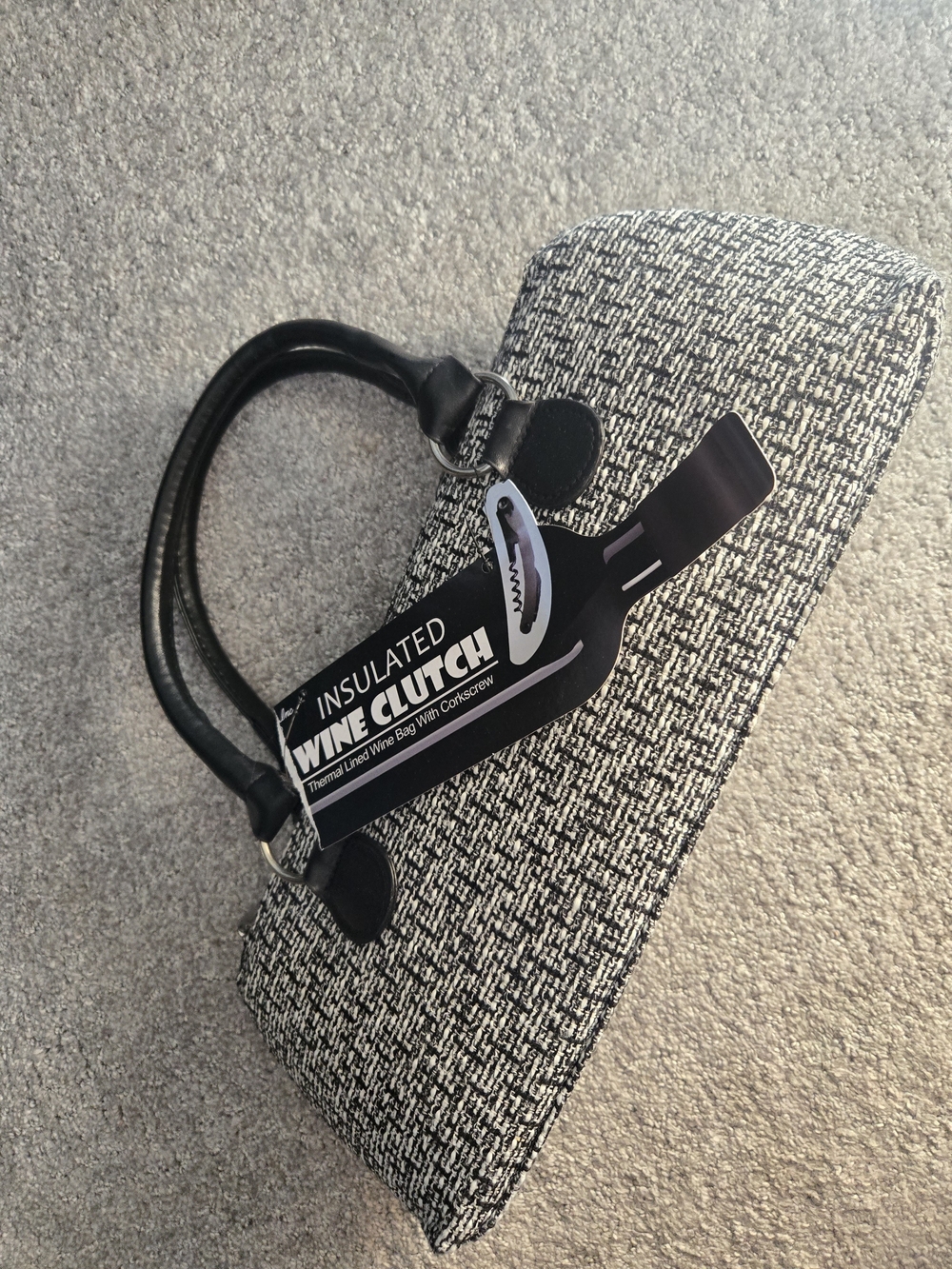 NWT Insulated Wine Clutch Tote With Corkscrew